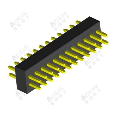 PIN HEADER PH1.0*1.0MM DOUBLE ROW SINGLE PLASTIC 180°  H=1.00MM