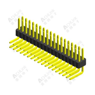 PIN HEADER PH1.0*1.0MM DOUBLE ROW SINGLE PLASTIC 90°  H=1.00MM