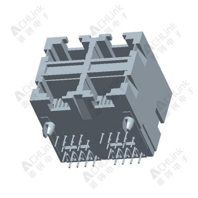 RJ45 CONNECTOR 8P8C 90° ALL-PLASTIC FOUR CONJOINED-1